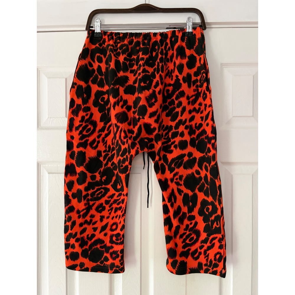 R13 Leopard Field Sweatpants Orange Black Animal Print Drop Crotch Mens Medium